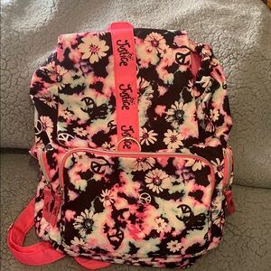 Justice Pink and Black Floral Backpack